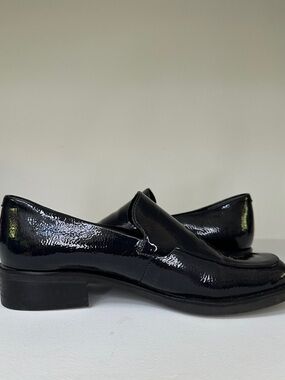 Women's Franco Sarto Size 8 Dark Midnight Blue Patent Leather Loafers